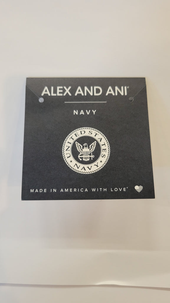 Alex and Ani US Navy II Bangle Bracelet, Shiny Silver, one Size (AS20USNSS)