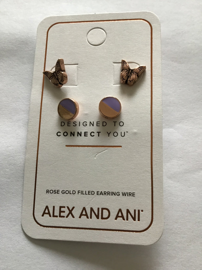 Alex and Ani Color Infusion Studs Earrings, Set of 2