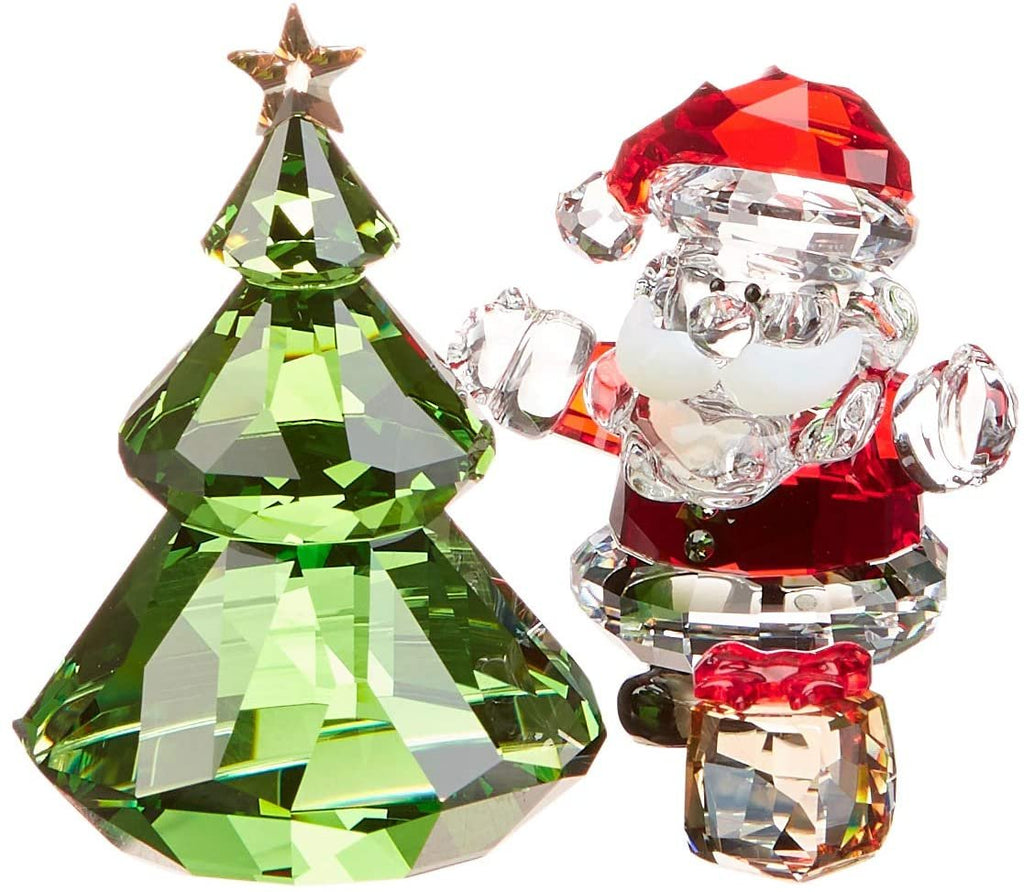 SWAROVSKI Bell Jar Tree & Santa Christmas Décor, Clear