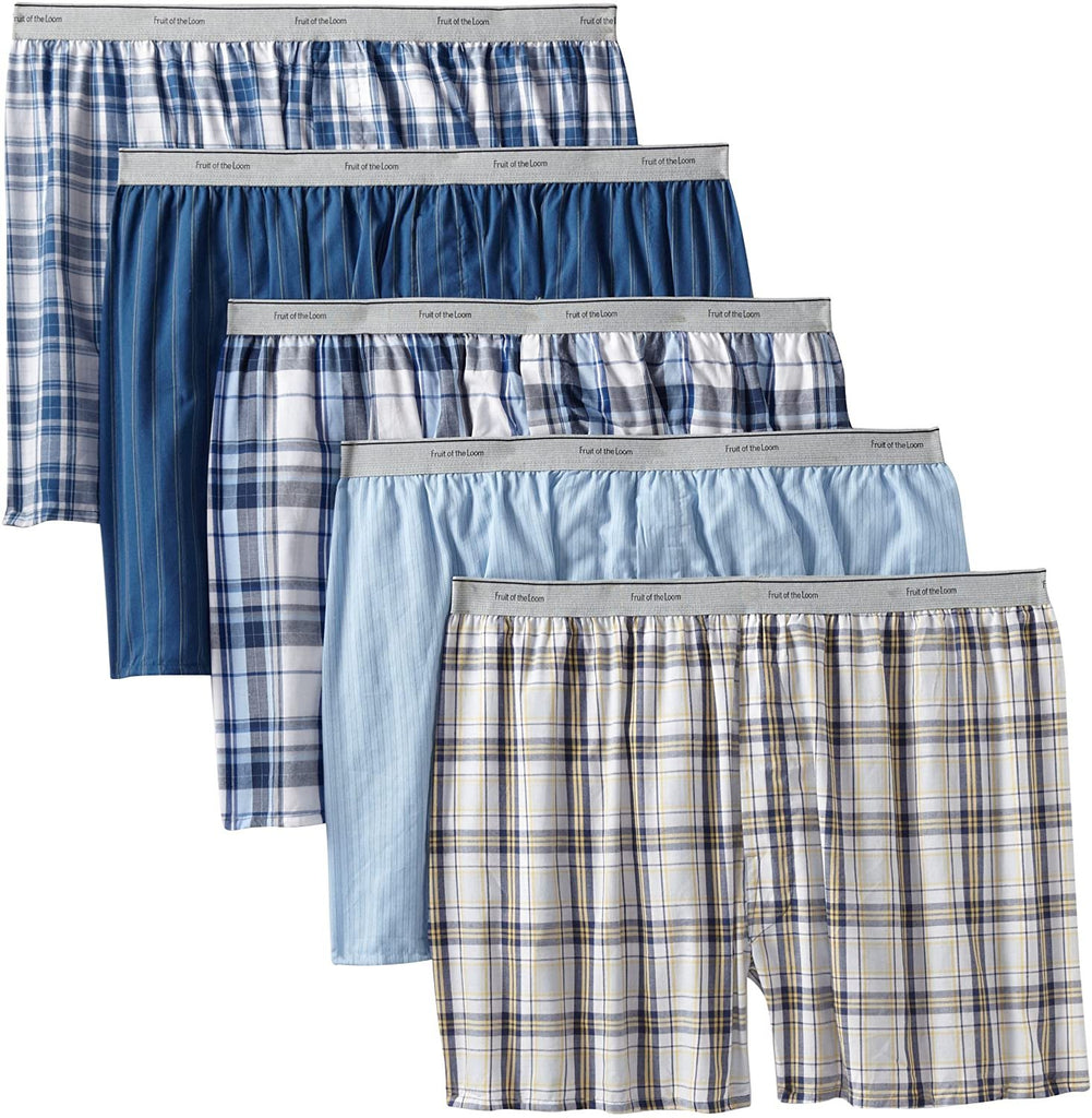 Fruit of the Loom Men's Woven Tartan and Plaid Boxer Multipack