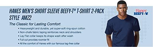 Hanes Men's Short Sleeve Beefy-T (Pack of 2), Light Blue, X-Large