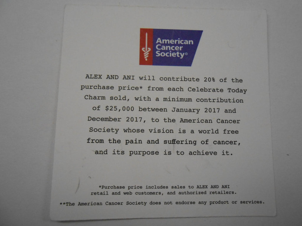 Alex and Ani Womens Charity by Design Celebrate Today - American Cancer Society Bracelet