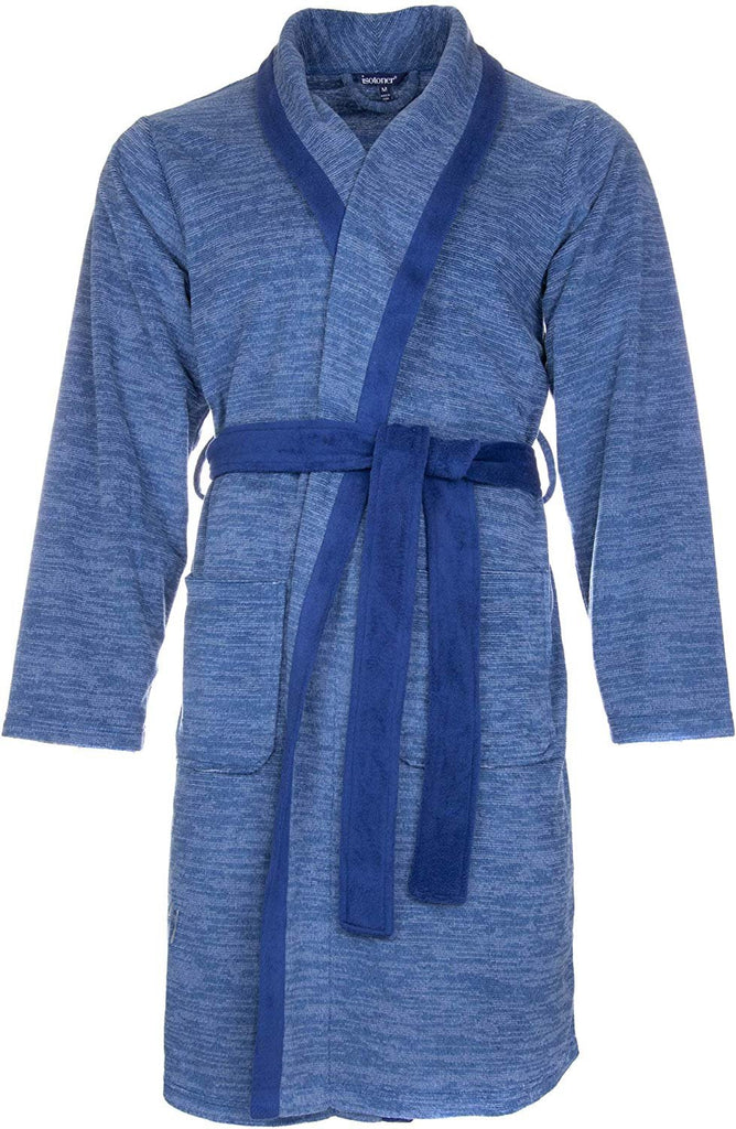 ISOTONER Mens Sleep Robe- Pockets Super Soft Jersey Plush Pajama