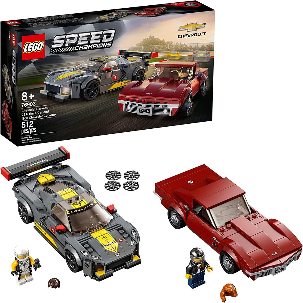 LEGO Speed Champions Chevrolet Corvette C8.R Race Car and 1968 Chevrolet Corvette 76903 Building Kit; New 2021 (512 Pieces)