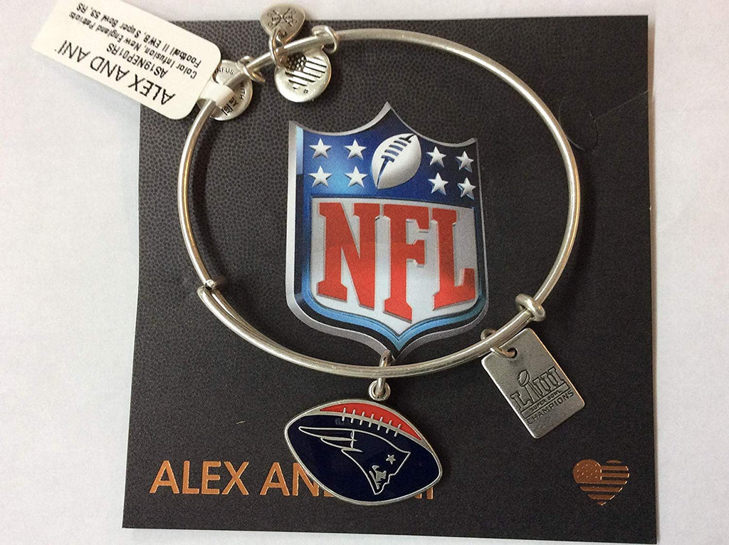 Alex and Ani New England Patriots II Super Bowl 53 Color Infusion Bangle Bracelet Rafaelian Silver NWTBC