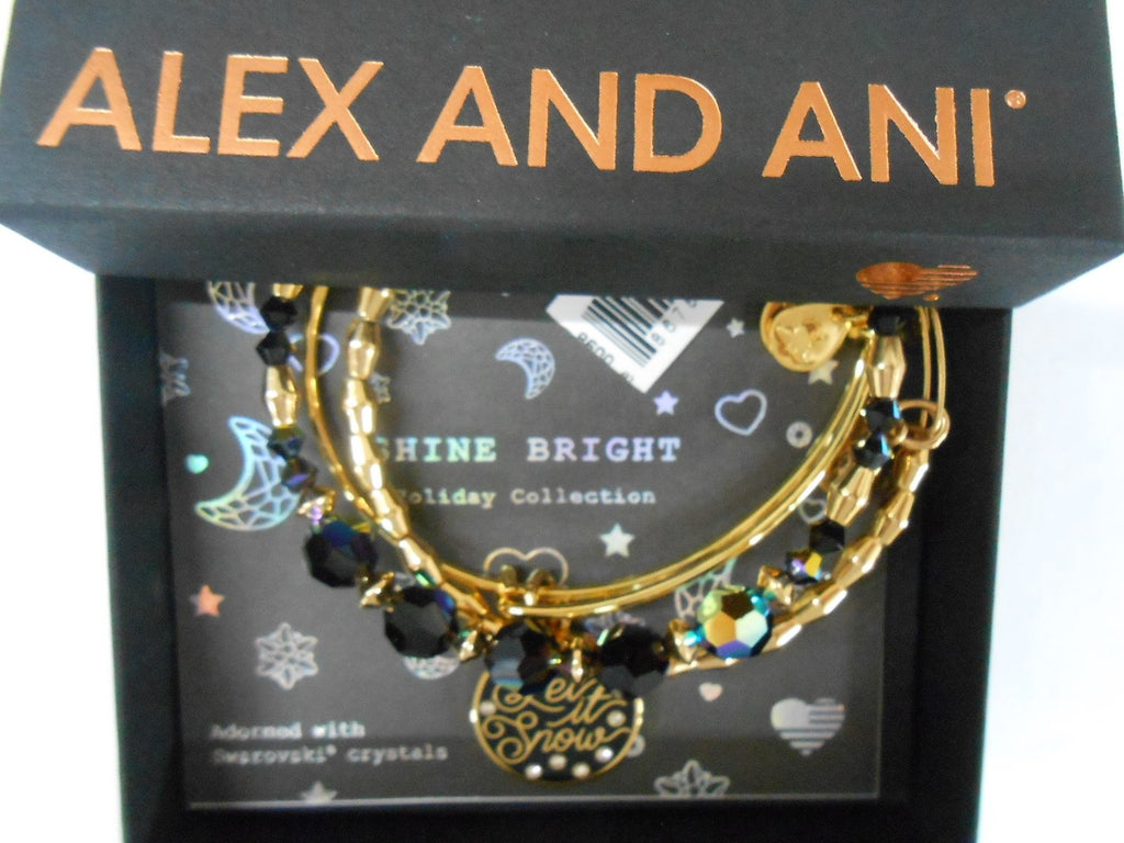 Alex and Ani Womens Let It Snow Set of 3 Bracelet