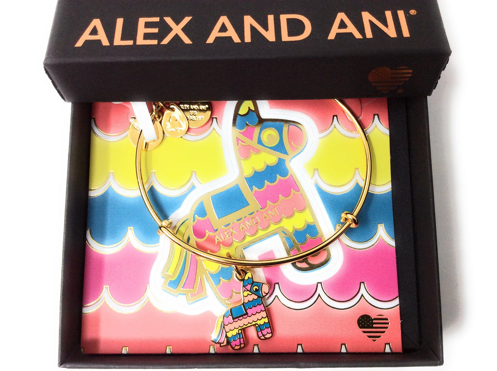 Alex and Ani Womens Pinata EWB Bangle Bracelet, Shiny Gold, Expandable