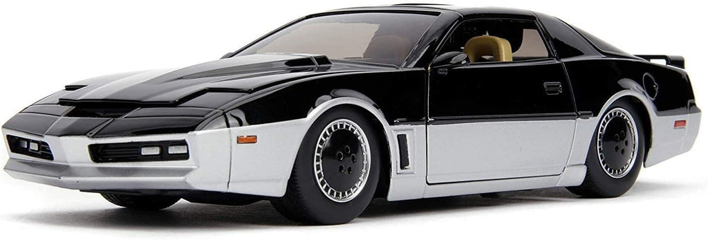 Jada Toys Hollywood Rides Knight Rider K.A.R.1982 Pontiac Firebird 1: 24 Diecast Vehicle with Light Up Feature, Glossy Black / Silver