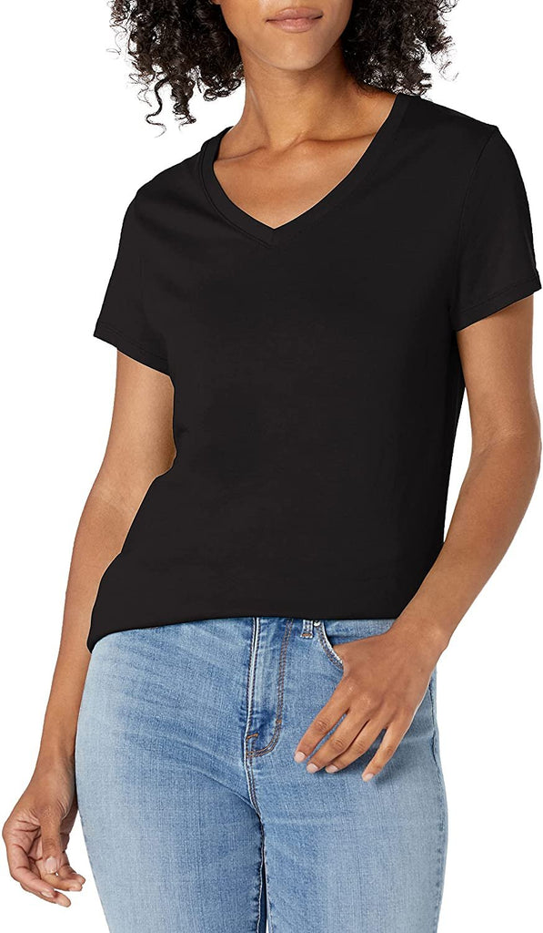 Hanes Women's Short Sleeve Flowy V-Neck T-Shirt