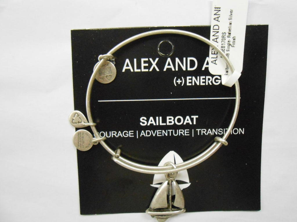 Alex and Ani "Bangle Bar" Sailboat Expandable Wire Bangle Bracelet, 7.75"