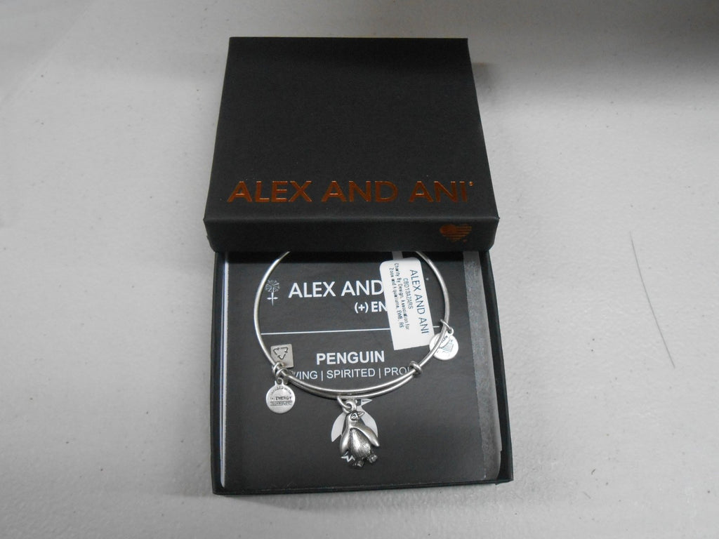 Alex and Ani Women's Penguin Charm Bangle Rafaelian Silver Finish One Size