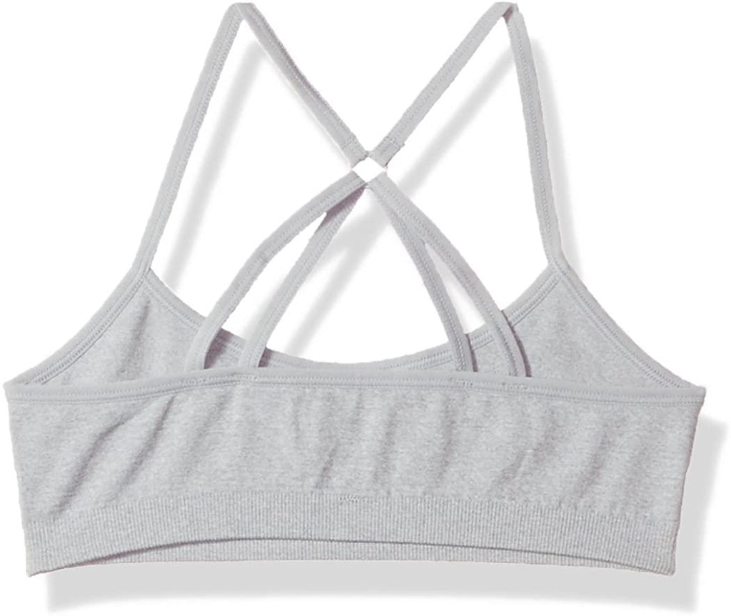 Hanes Big Girl's ComfortFlex Seamless Racerback Bra 2-Pack Bra, Heather Grey/Bubbly Pink Heather, Large