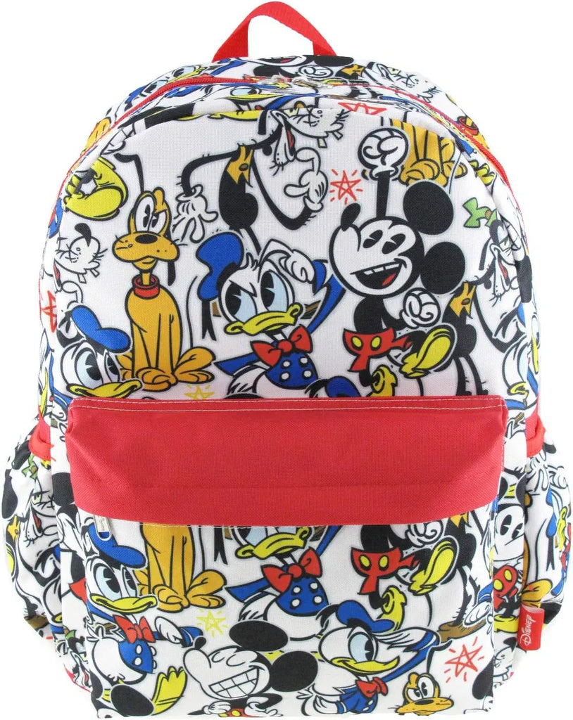 Mickey and Friends 16 inch All Over Print Deluxe Backpack With Laptop Compartment