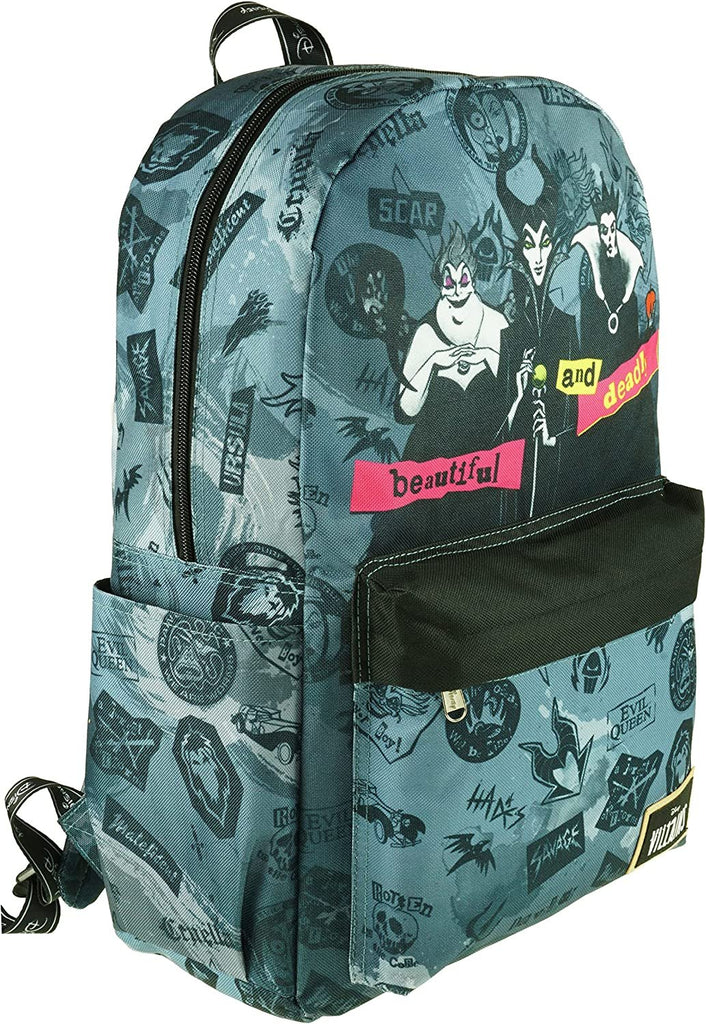 Classic Disney Villains Backpack with Laptop Compartment for School, Travel, and Work