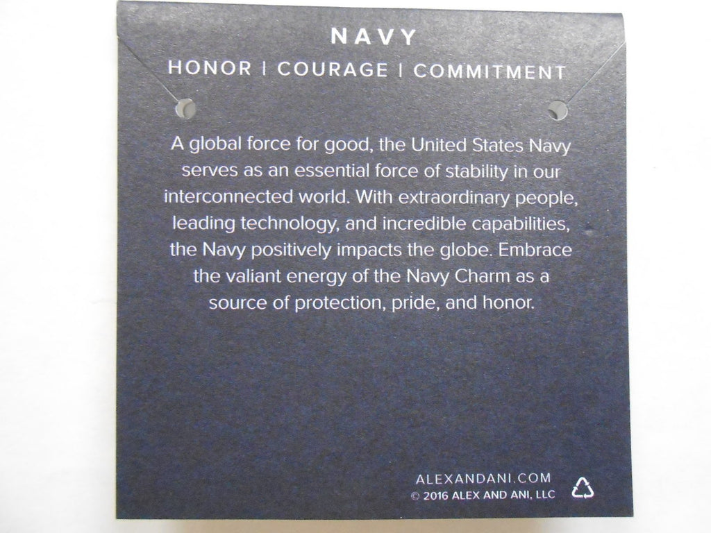 Alex and Ani "Armed Forces" US Navy Expandable Rafaelian Silver Bangle Bracelet