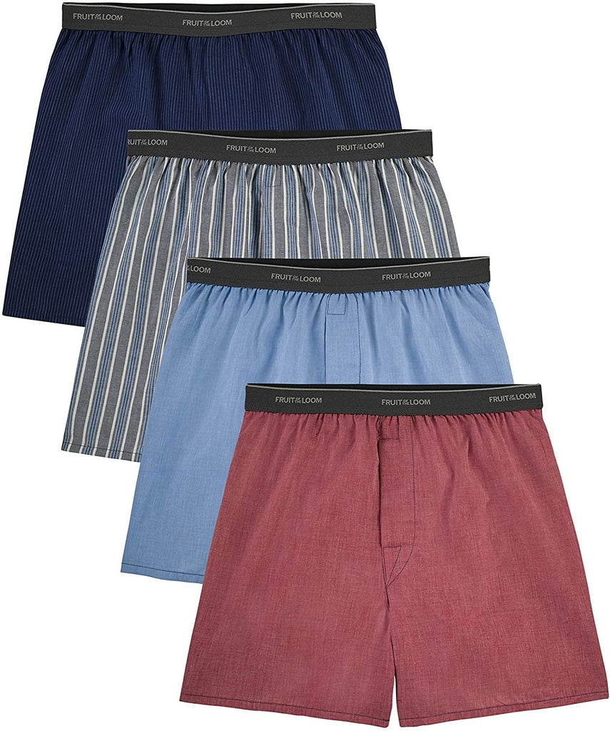 Fruit of the Loom Men's 4 Pack Extended Size Boxers