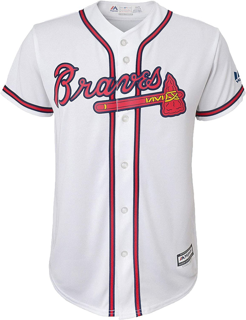 Ronald Acuna Jr. Atlanta Braves #13 White Youth Cool Base Home Replica Jersey