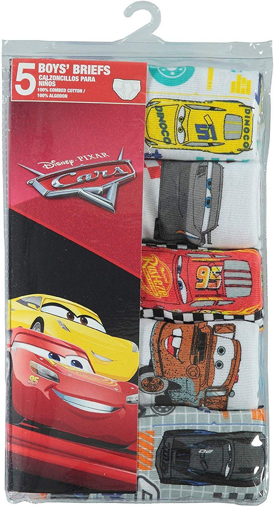 Disney Little Boys' Cars 5-Pack Brief, Colors and Prints may Vary