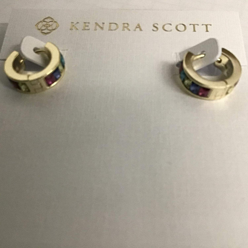 Kendra Scott Jack Gold Huggie Earrings in Multi Crystal