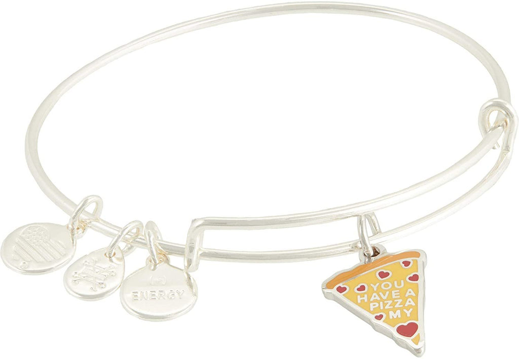 Alex and Ani Pizza My Heart Bangle Bracelet Red One Size