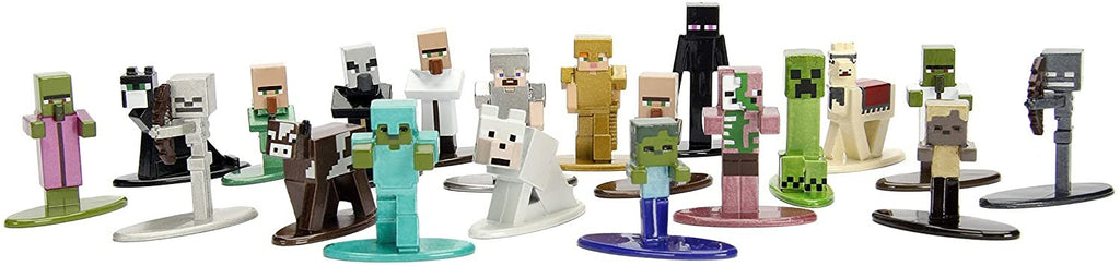 Jada Toys Minecraft 20-Pack Wave 1 Nano METALFIGS 1.65" Die - Cast Figures, Multicolor (30125)