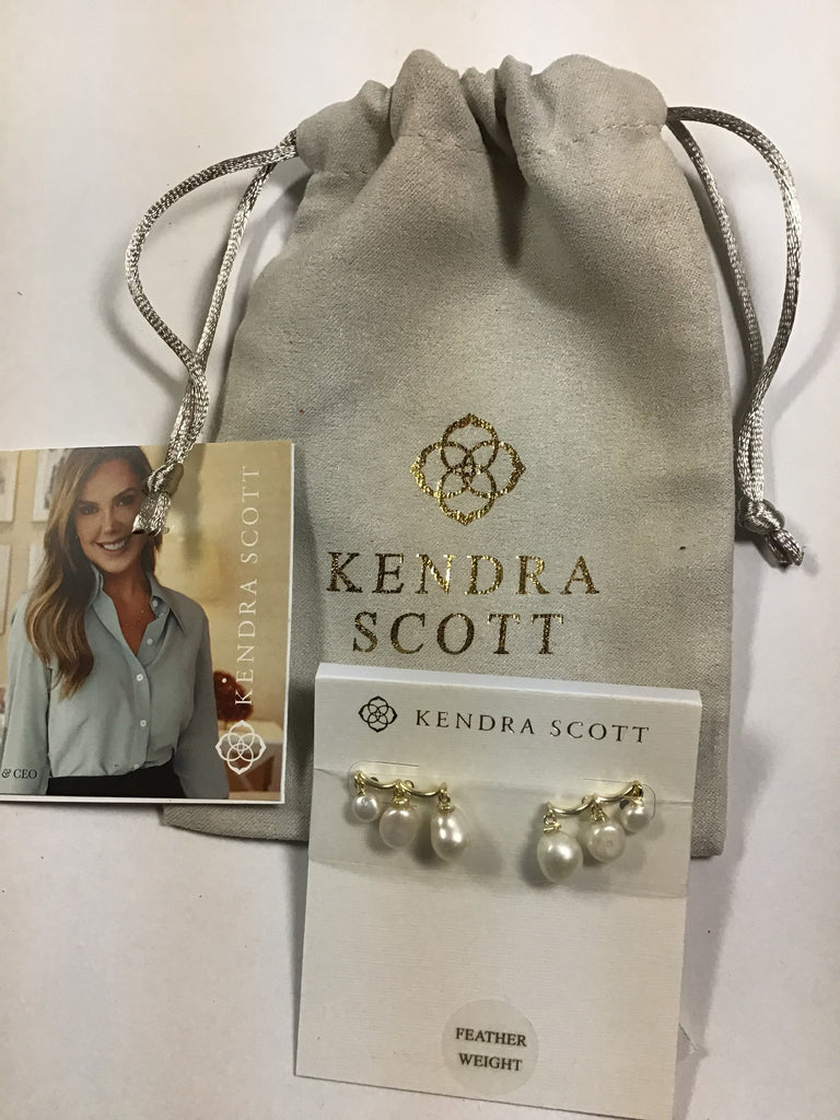 Kendra Scott Scarlet Ear Climber, Gold White Pearl