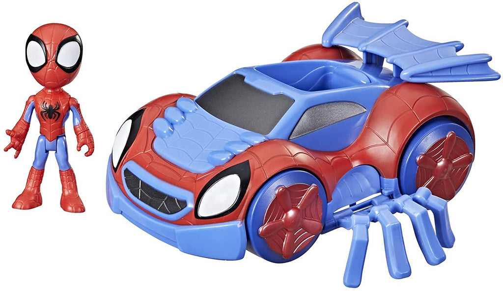 Marvel Spidey and His Amazing Friends Change 'N Go Web-Crawler and Spidey Action Figure, 2-in-1 Vehicle, 4-Inch Figure, for Kids Ages 3 and Up