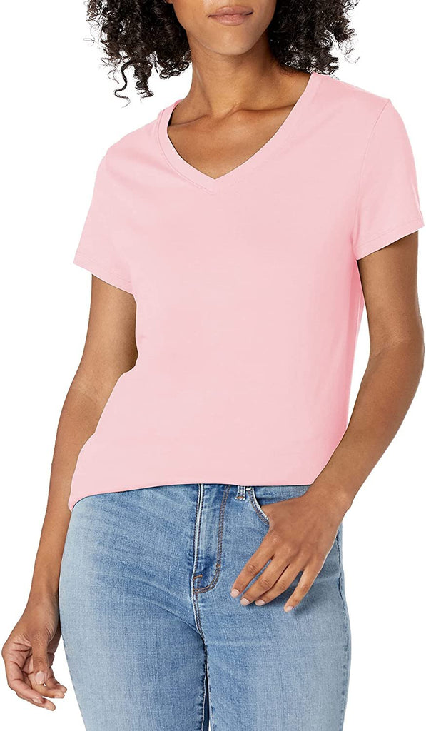 Hanes Women's Short Sleeve Flowy V-Neck T-Shirt