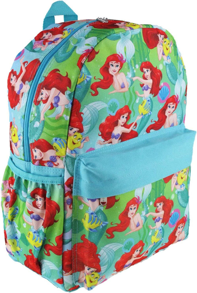 Disney's The Little Mermaid 16 inch All Over Print Deluxe Backpack With Laptop Compartment