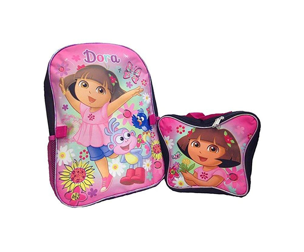 Nickelodeon Junior 16" Dora The Explorer & Boots Backpack with Butterfly Lunch Box