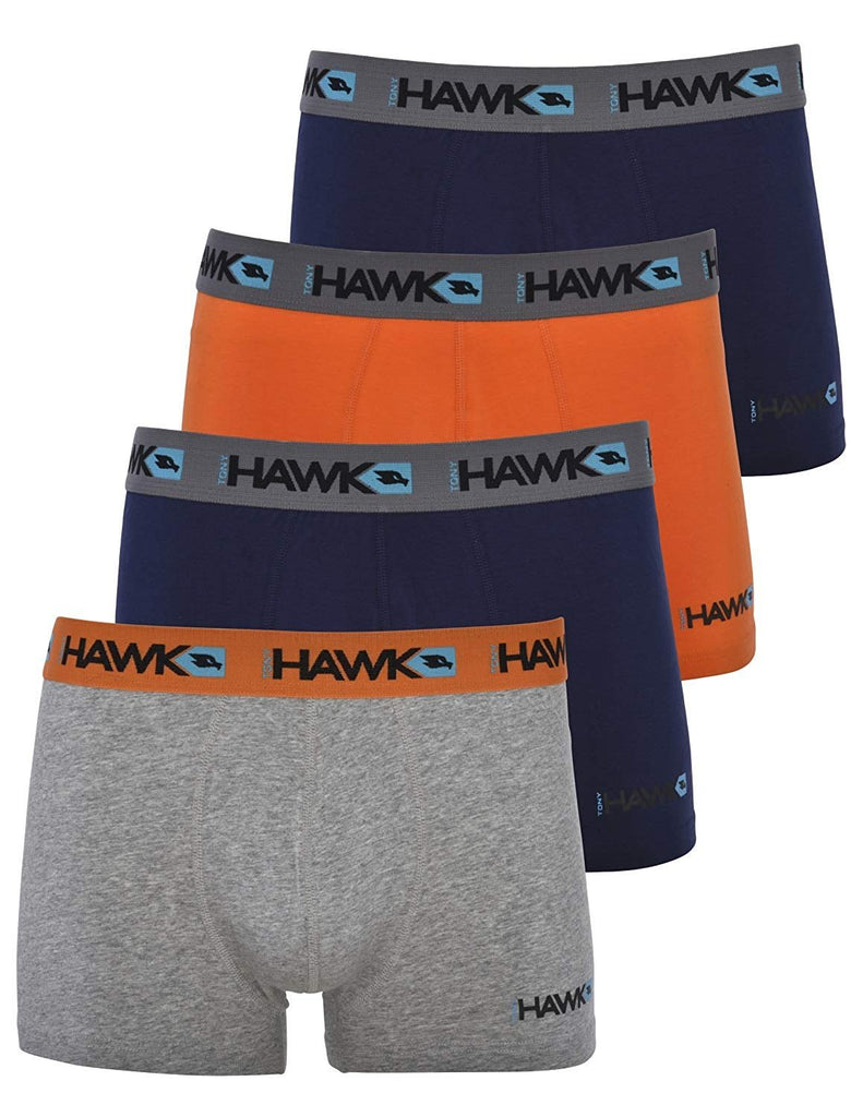 Tony Hawk Men's Boxer Briefs 8-PK Short Leg Trunk Athletic Cotton Stretch No Fly