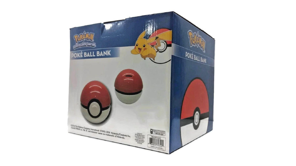Pokemon Pokeball Kids Coin Bank Red and White