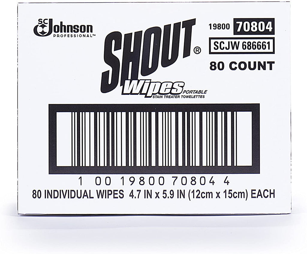 Shout Wipe & Go Stain Remover Wipes, 80 Count