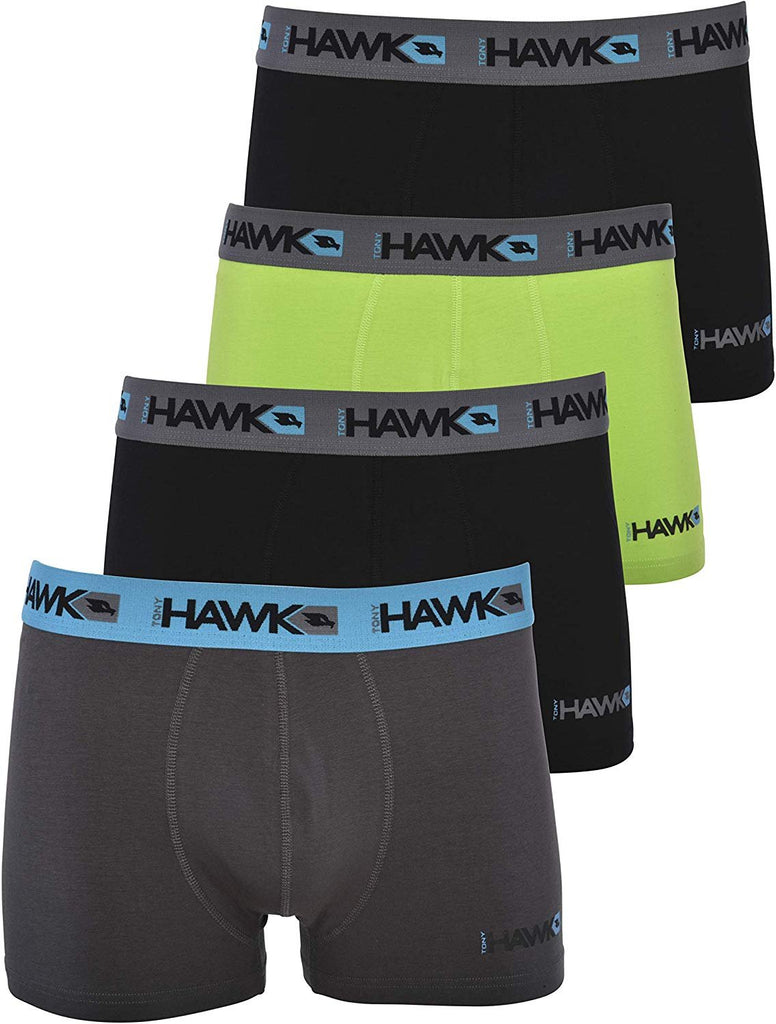 Tony Hawk Men's Boxer Briefs 8-PK Short Leg Trunk Athletic Cotton Stretch No Fly