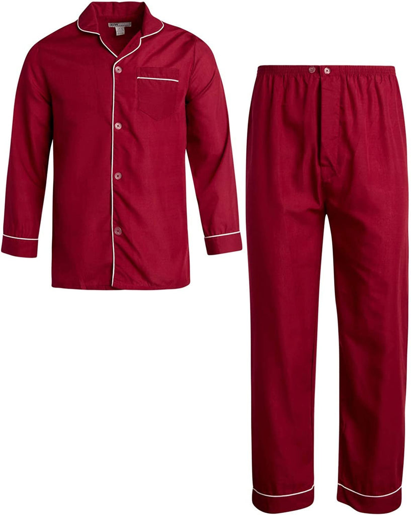 Ten West Apparel Menâ€™s Pajamas Set - Long Sleeve Button Down Sleep Shirt and Pajama Bottoms Sleepwear Set