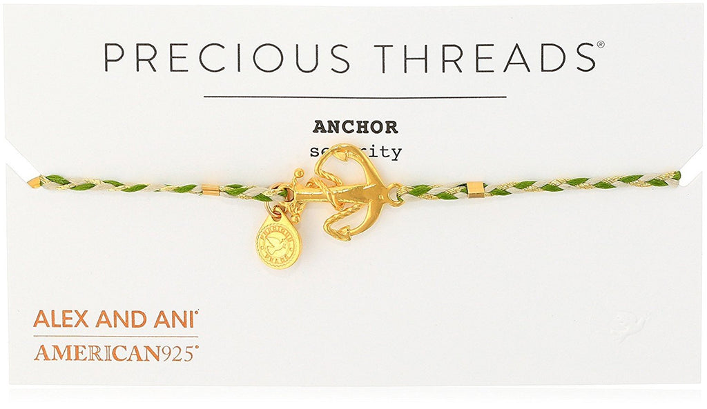 Alex and Ani Womens Precious Threads - Anchor Succulent Braid Bracelet