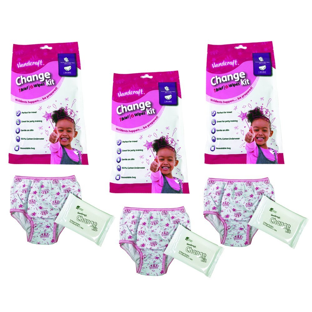 Handcraft Baby Toddler Kids 3-Pack Emergency Kit with Underwear + Wipes for Boy Or Girl