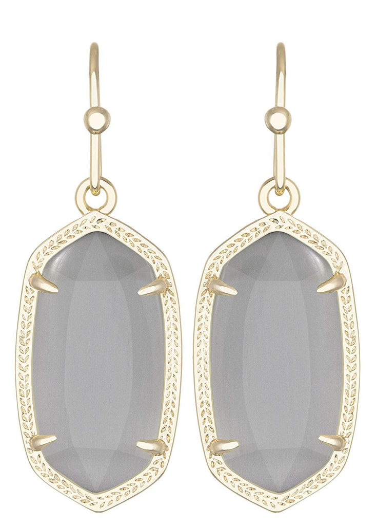 Kendra Scott Signature Dani Earrings in Gold Plated and Slate Glass