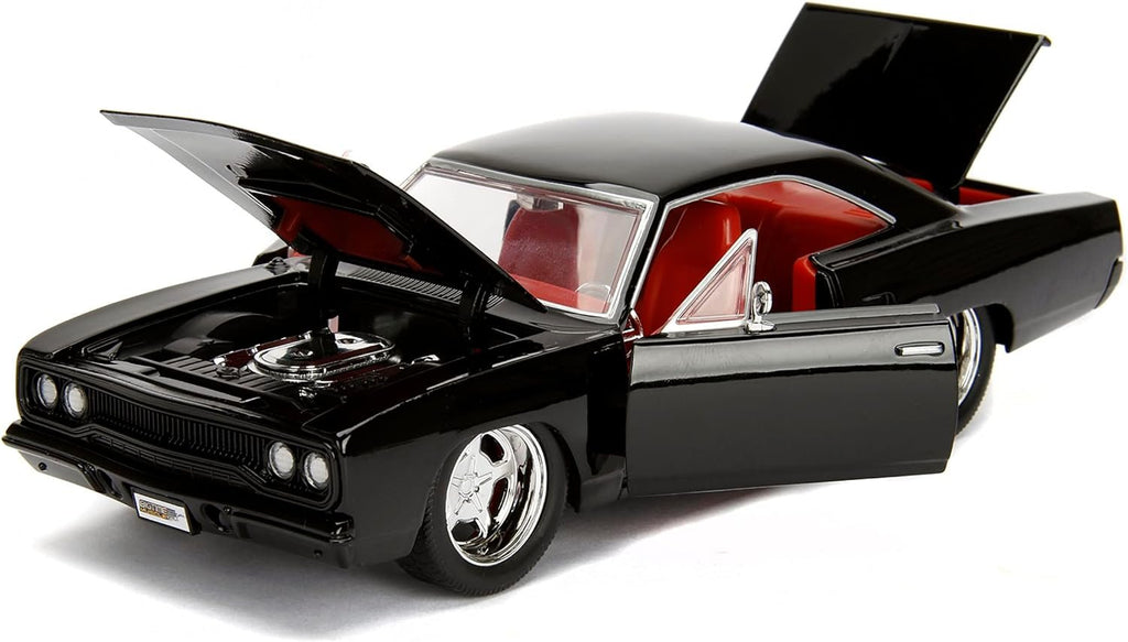 Big Time Muscle 1:24 1970 Plymouth Road Runner Die-Cast Car, Toys for Kids and Adults (Black)