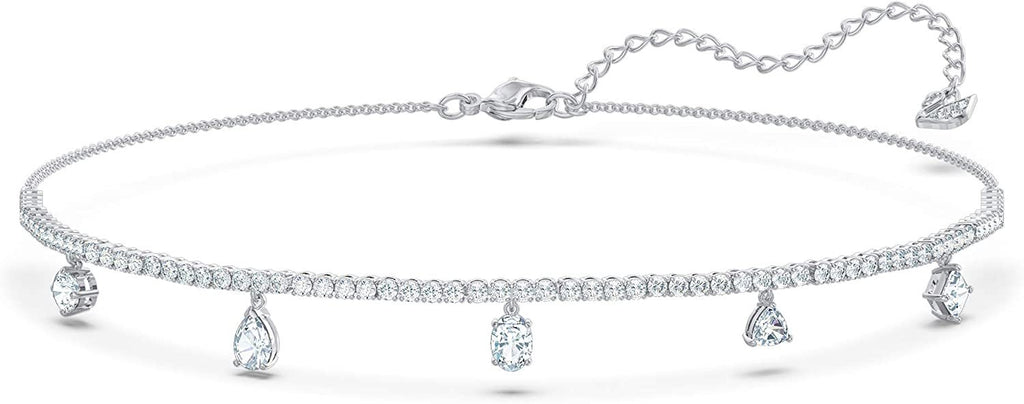 SWAROVSKI Women's Tennis Deluxe Rhodium Plated White Crystal Jewelry Collection