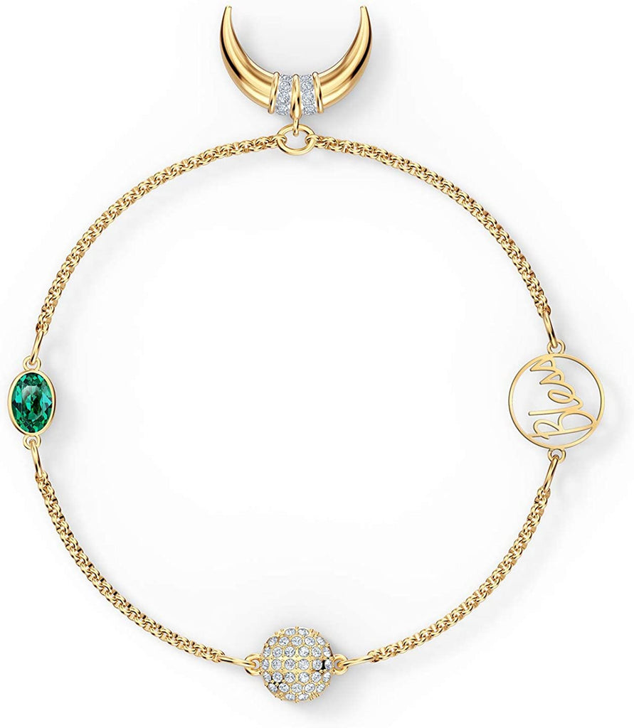 Swarovski Remix Collection Horn Strand Green Gold Plated - Medium