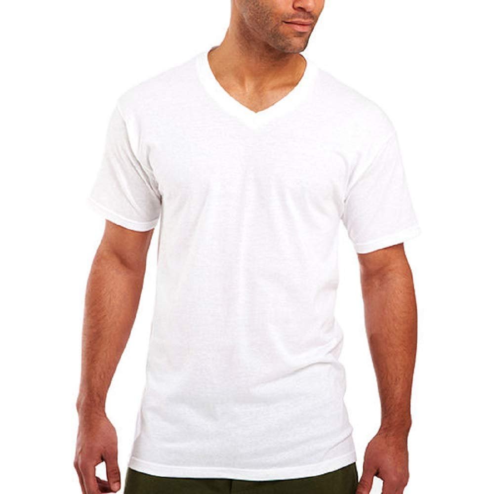 Fruit of the Loom Men's Stay Tucked V-Neck T-Shirt