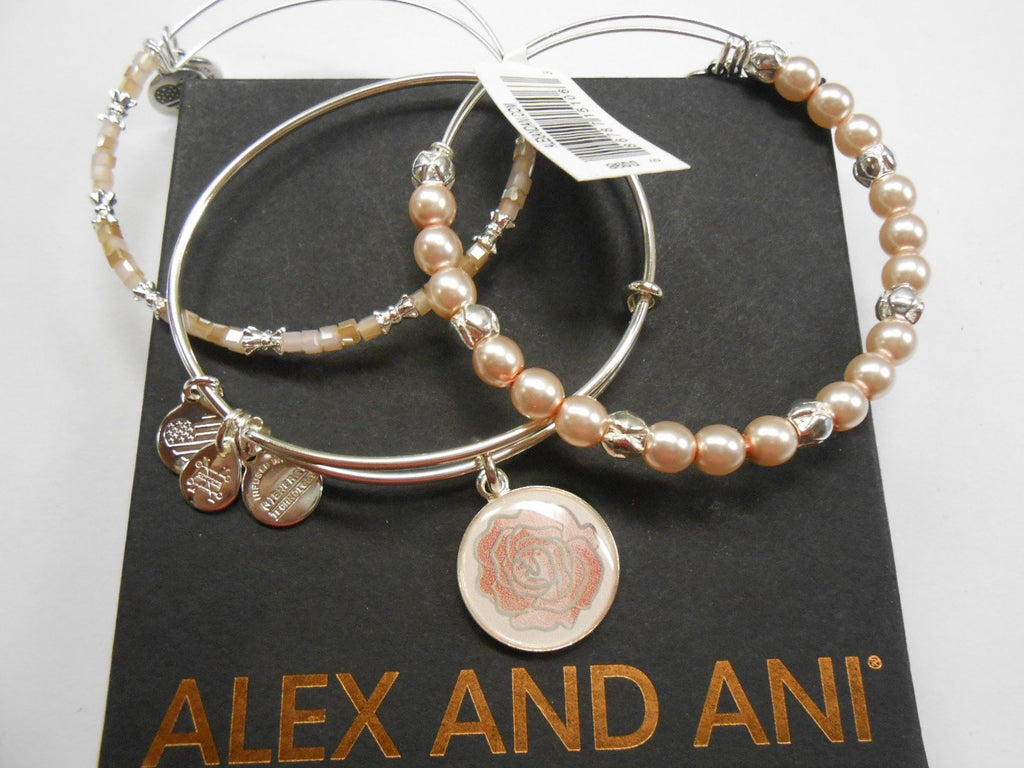 Alex and Ani Womens Art Infusion Rose Bracelet Set of 3