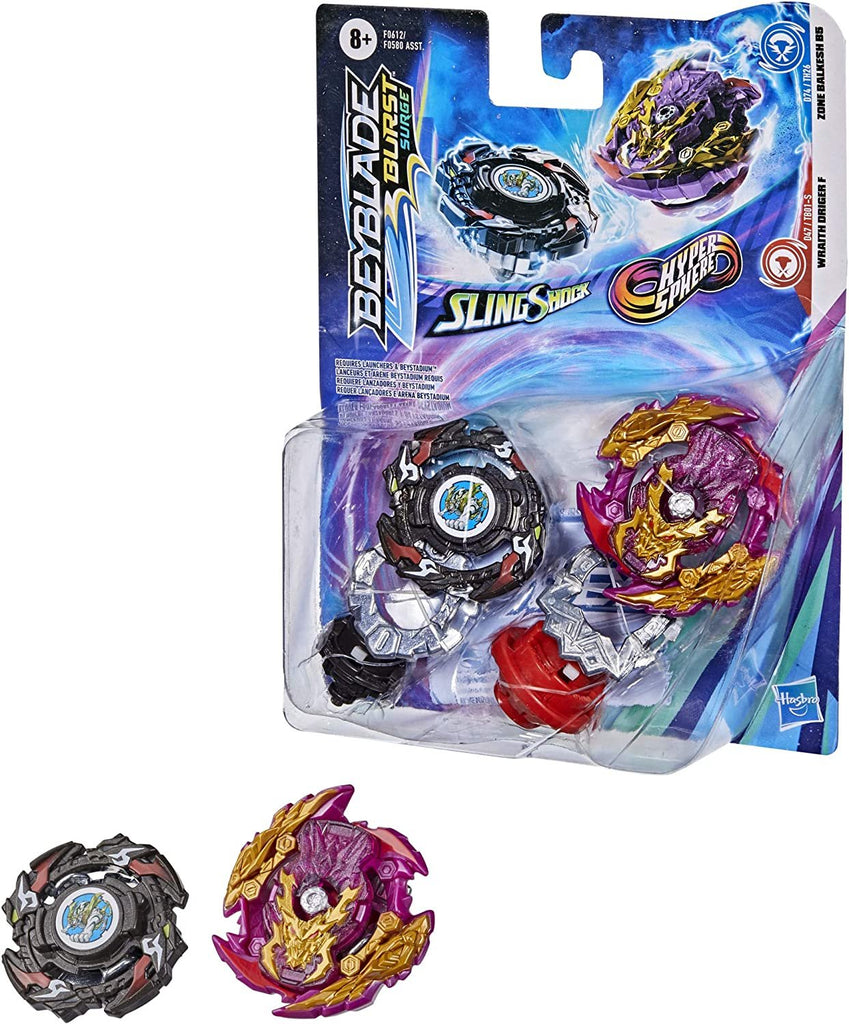 BEYBLADE Burst Surge Dual Collection Pack Hypersphere Zone Balkesh B5 and Slingshock Wraith Driger F Battling Game Top Toys