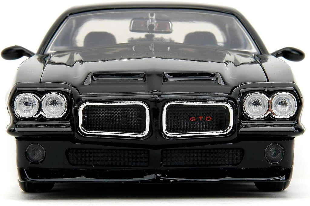 Big Time Muscle 1:24 1971 Pontiac GTO Die-Cast Car, Toys for Kids and Adults(Black Flames)