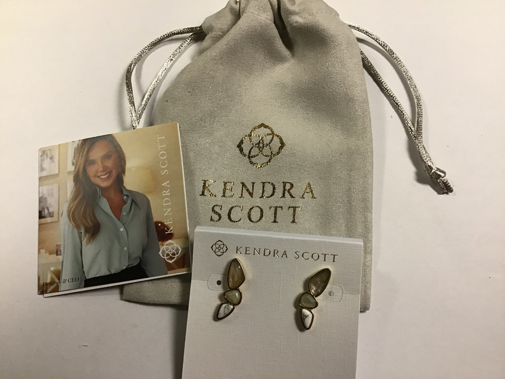 Kendra Scott Ivy Ear Climber, Vintage Gold White Mix