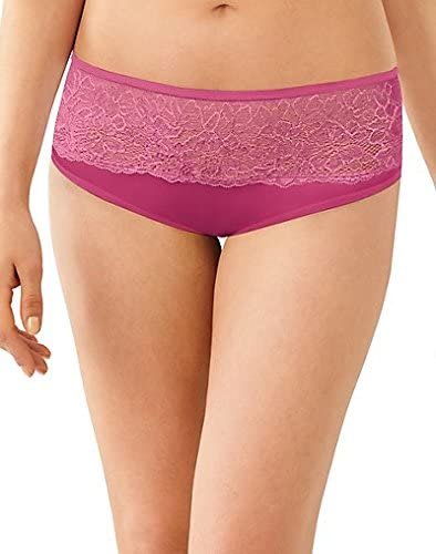 Bali Womens One Smooth U Comfort Indulgence Satin with Lace Hipster Panty