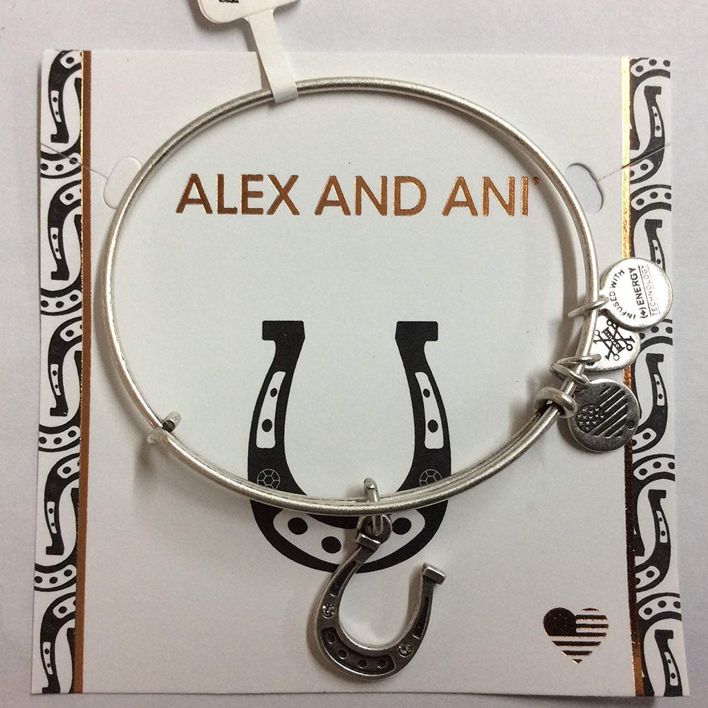 Alex and Ani Charity by Design, Horseshoe Bangle Bracelet Rafaelian Silver One Size