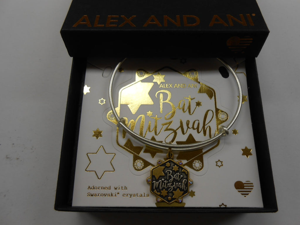 Alex and Ani Bat Mitzvah Two Tone Charm Bangle