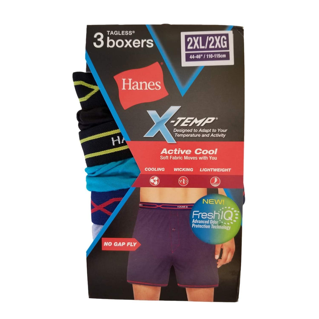 Haness Men`s 3-Pack Boxer Brief X-Temp Comfort Cool